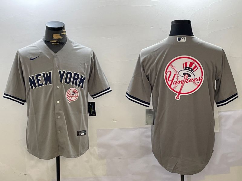 Men New York Yankees Blank Grey Game 2024 Nike MLB Jersey style 10271->new york yankees->MLB Jersey